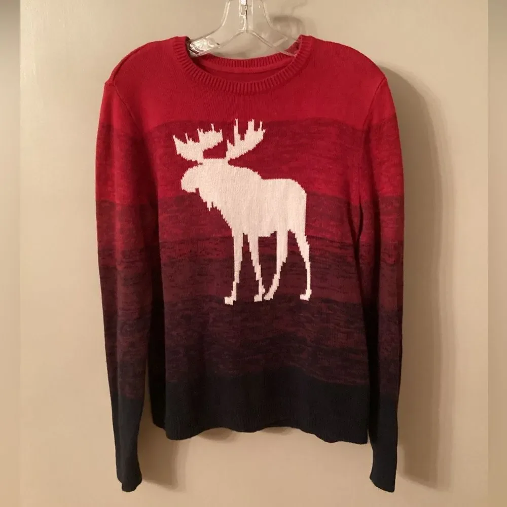 ABERCROMBIE FITCH KIDS 15/16 BIG MOOSE LOGO SWEATER
